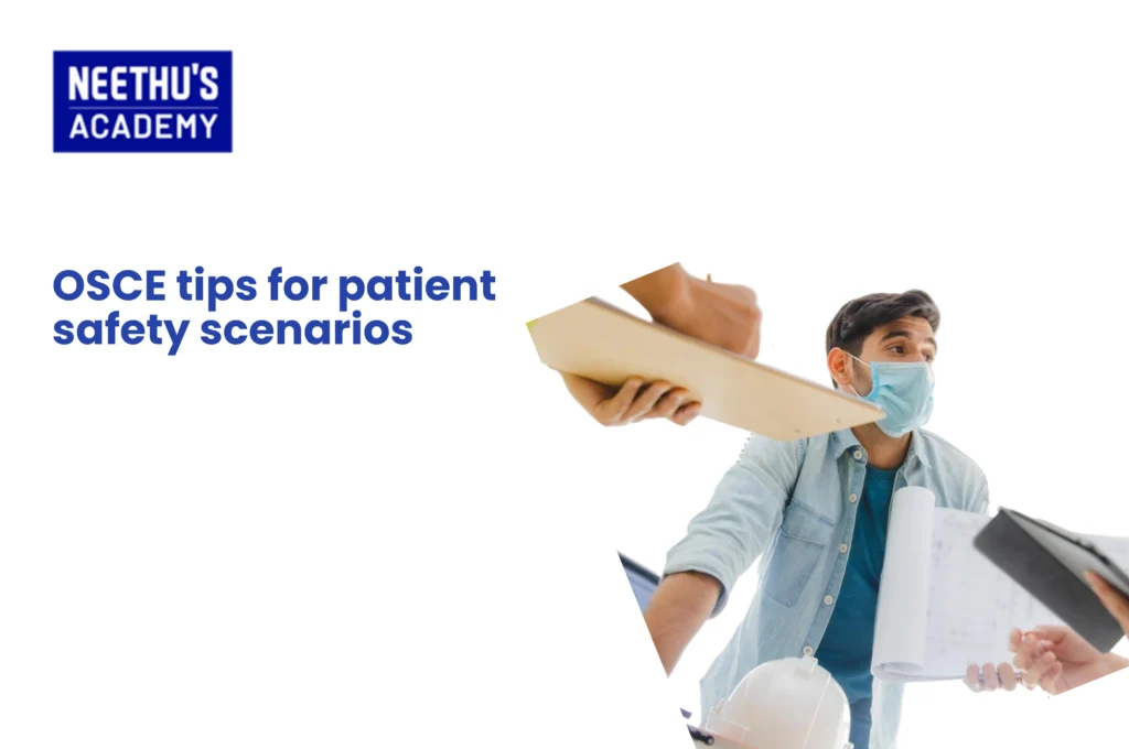 performing patient safety checks during OSCE simulation