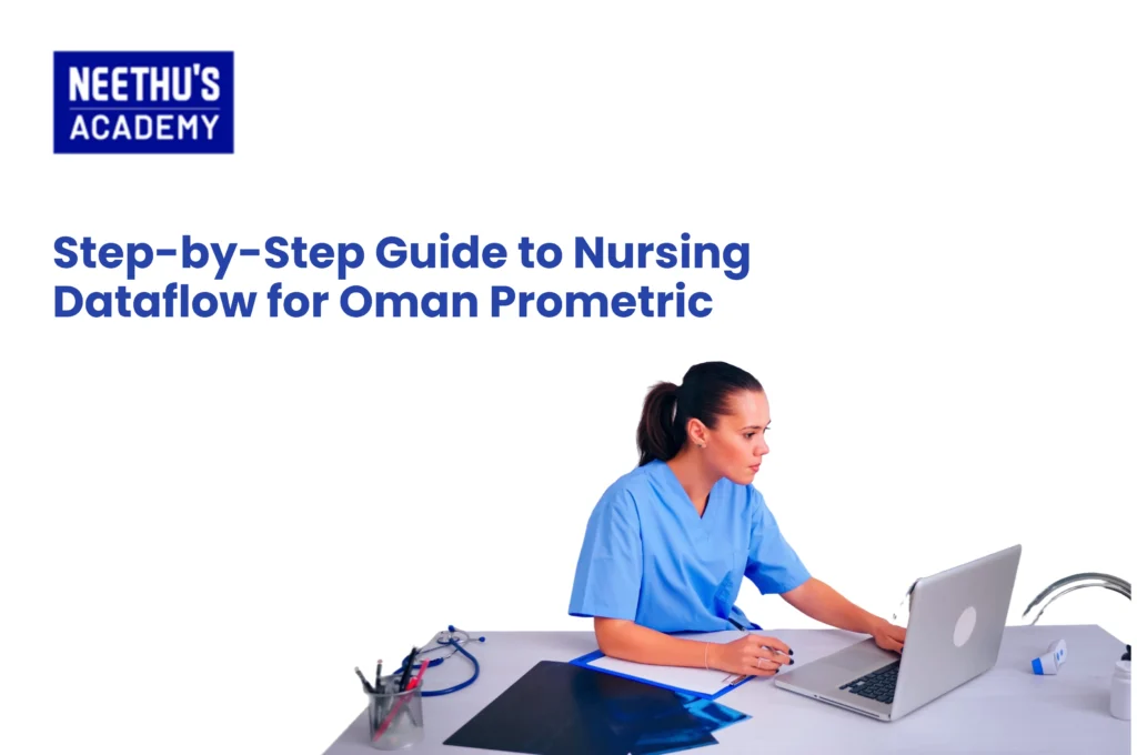 Step-by-step guide showing the stages of Oman Prometric verification for nurses