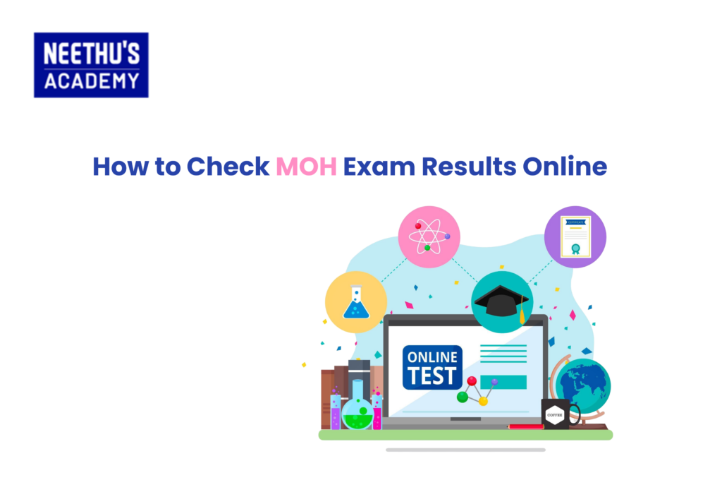 students checking MOH exam results online