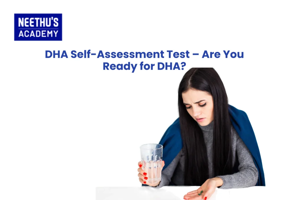 Healthcare professional taking the DHA self assessment test online to check eligibility and exam readiness for Dubai licensing.