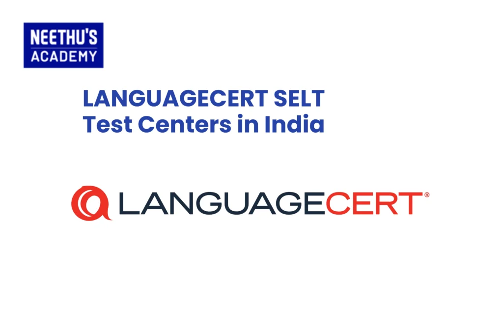 Candidate appearing for the LANGUAGECERT SELT exam at an authorized test center in India for UK visa requirements.