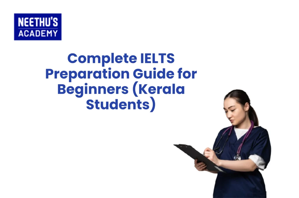 Student preparing for IELTS at home using laptop and notes