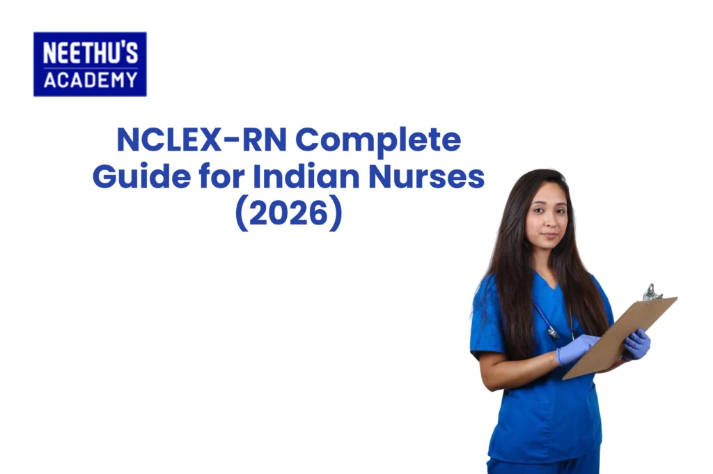ndian nurse preparing for NCLEX RN exam with eligibility requirements, fees breakdown, and exam preparation guide.