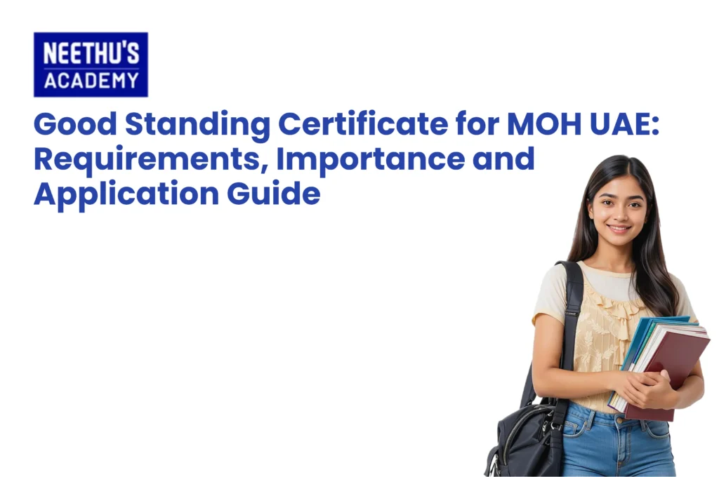 Good standing certificate for MOH UAE healthcare licensing